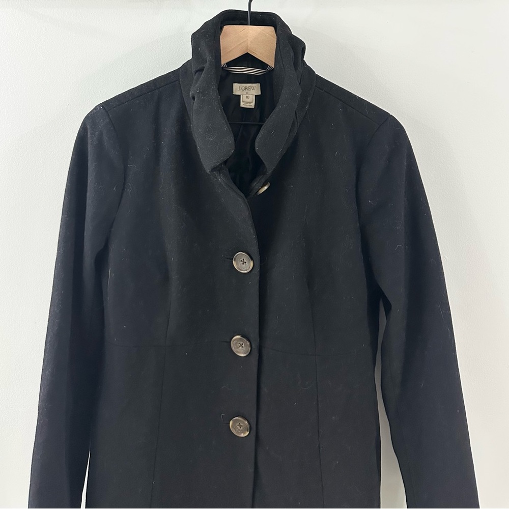 J. Crew Women’s Uptown Dress Coat Black Size 10 - Picture 3 of 6